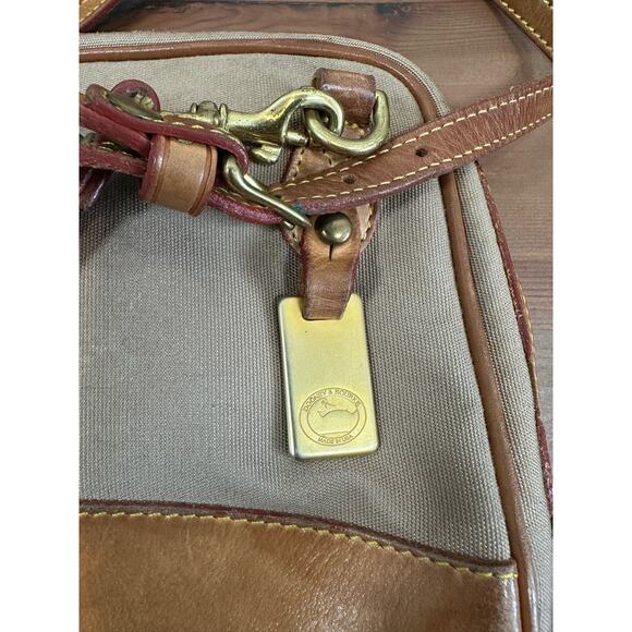 Dooney and Bourke Vintage Leather Canvas Crossbody Bag - Picture 9 of 13